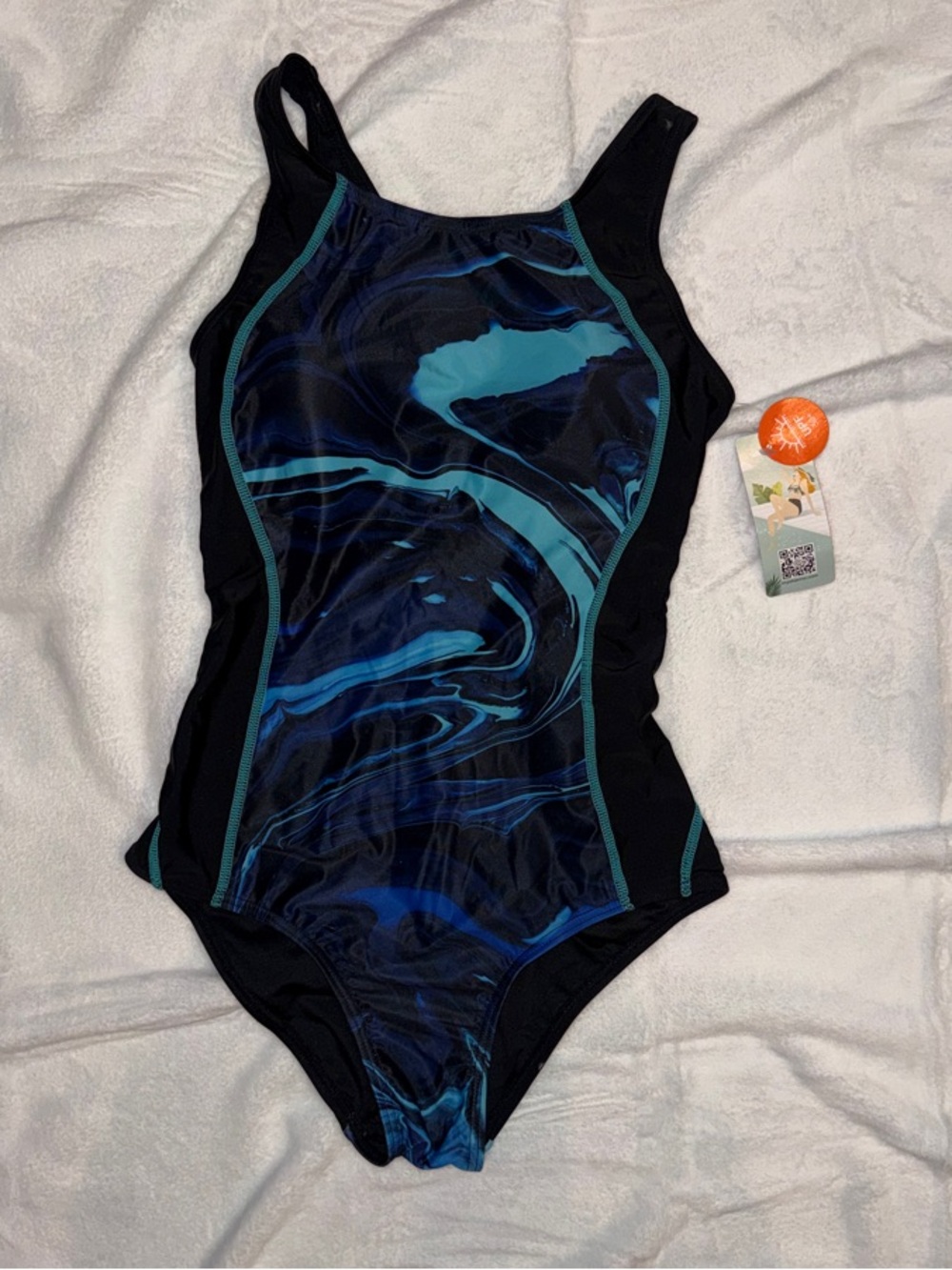 Blue Marble One-Piece Swimsuit SPF 50+